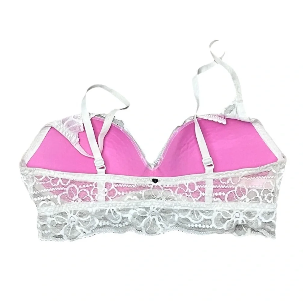 PINK Victoria’s Secret White Lace Bralette M (A–C) | Coquette Angelcore Preppy - Picture 3 of 10